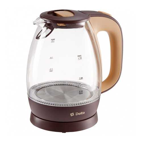 Чайник электрический Delta DL-1203 Brown/Beige в Юлмарт