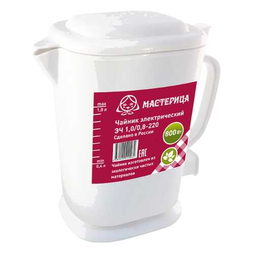 Чайник электрический Мастерица ЭЧ 1.0/0.8-220 White в Юлмарт