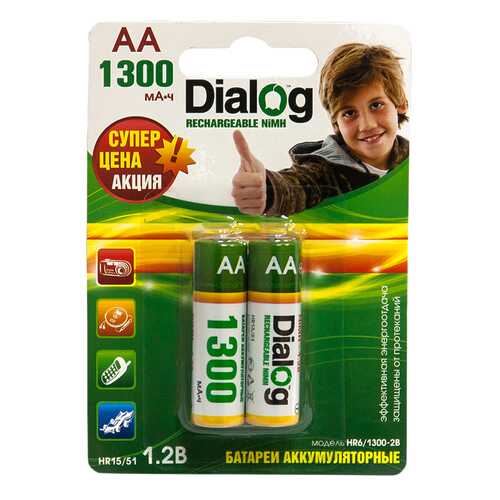 Аккумуляторная батарея Dialog HR6/1300-2B 2 шт в Юлмарт