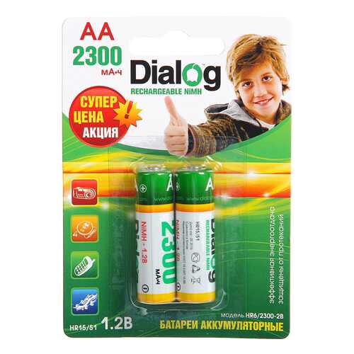 Аккумуляторная батарея Dialog HR6/2300-2B 2 шт в Юлмарт