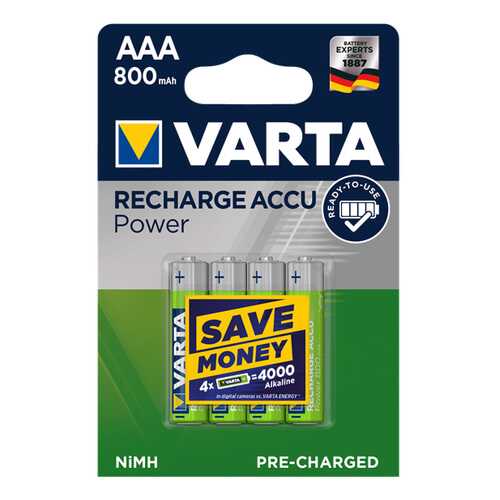 Аккумуляторная батарея Varta RECHARGE ACCU POWER 56703 4 шт в Юлмарт