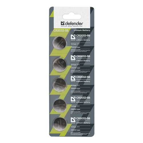 Батарейка Defender CR2032 5 шт в Юлмарт