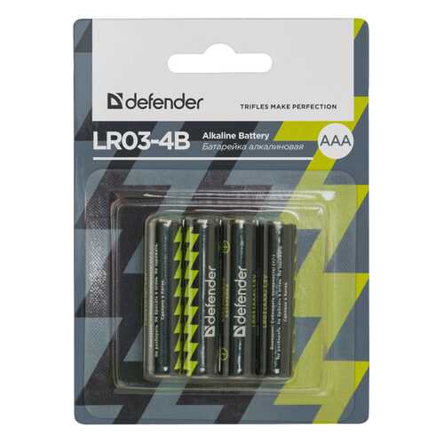 Батарейка Defender LR03-4B 4 шт в Юлмарт
