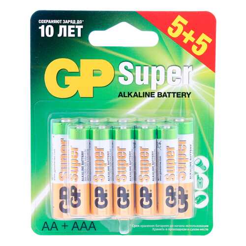 Батарейка GP Super AA (LR06) + ААА (LR03), 10 шт в Юлмарт
