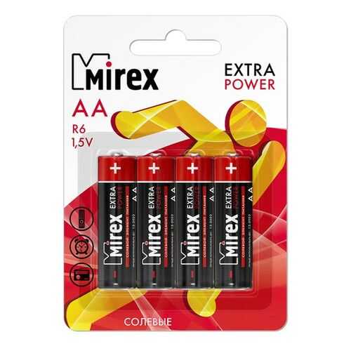 Батарейка солевая Mirex R6/AA 1,5V 4 шт в Юлмарт