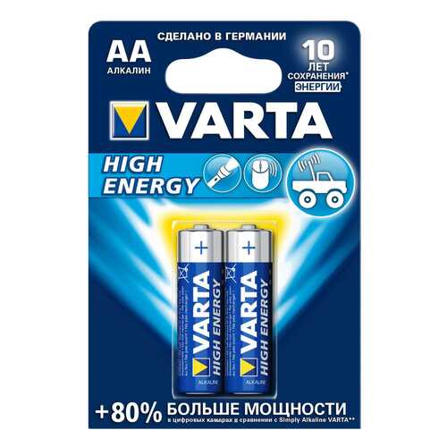 Батарейка Varta High Energy LR6-2BL 2 шт в Юлмарт