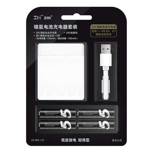 Зарядное устройство Xiaomi ZMI PB401 с аккумуляторами AA 1750mAh (4 шт) в Юлмарт