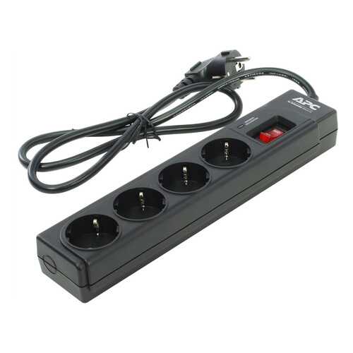 Сетевой фильтр APC P43B-RS-4-1, 4 розетки, 1 м, Black в Юлмарт