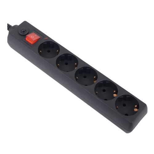 Сетевой фильтр BURO 500SH-3-B, 5 розеток, 3 м, Black в Юлмарт