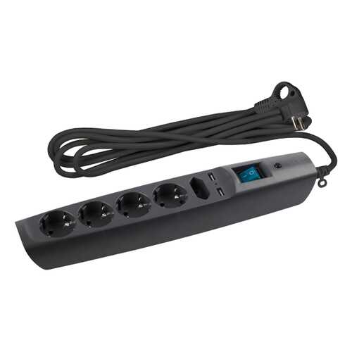 Сетевой фильтр ЭРА SFU-5es-2m-B, 5 розеток, 2 м, Black в Юлмарт