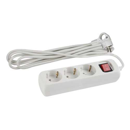 Сетевой фильтр ERA U-3ES-5M, 3 розетки, 5 м, White в Юлмарт
