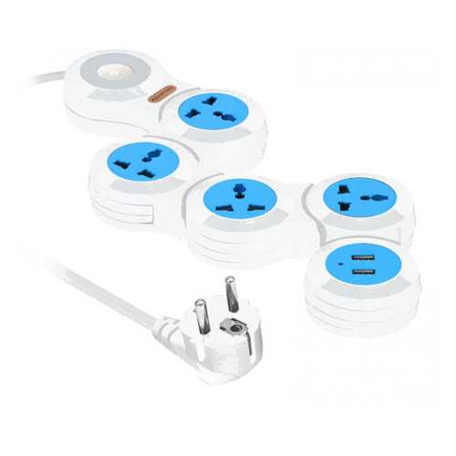 Сетевой фильтр Promate PowerStrip-2, 4 розетки, 3 м, White в Юлмарт