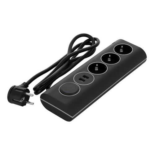 Сетевой фильтр Rombica Neo WC3U PSE-002, 3 розетки, 1,5 м, Black в Юлмарт