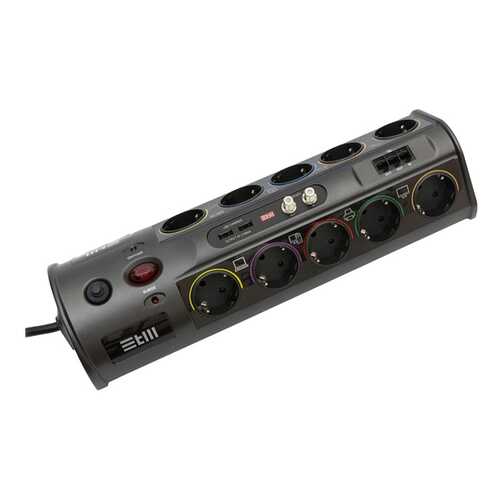 Сетевой фильтр STM PS101-NTU, 10 розеток, 1,8 м, Black в Юлмарт