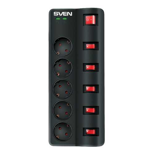 Сетевой фильтр Sven Fort, 5 розеток, 1,8 м, Black в Юлмарт