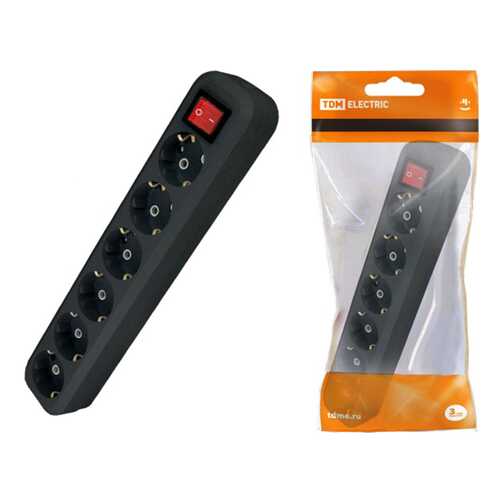 Сетевой фильтр TDM ELECTRIC СФ-06В, 6 розеток, 3 м, Black в Юлмарт