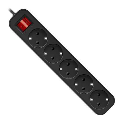 Удлинитель Defender G518, 5 розеток, 1,8 м, Black в Юлмарт