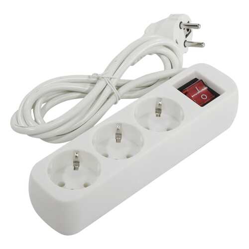 Удлинитель Defender S318, 3 розетки, 1,8 м, White в Юлмарт