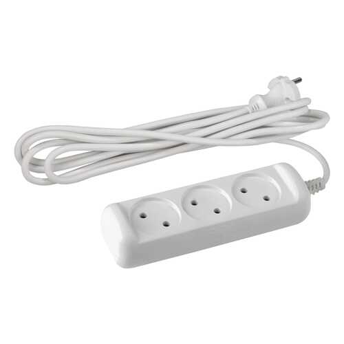 Удлинитель ЭРА U-3-10M, 3 розетки, 10 м, White в Юлмарт