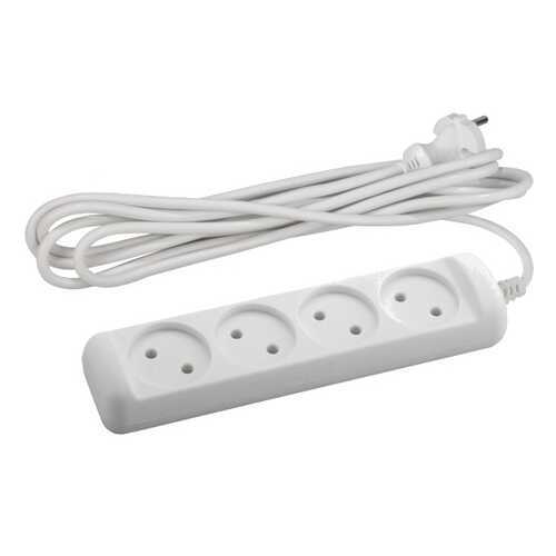 Удлинитель ЭРА U-4-5m, 4 розетки, 5 м, White в Юлмарт