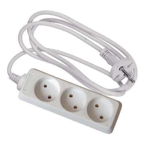 Удлинитель Uniel S-CP3-1,5, 3 розетки, 1,5 м, White в Юлмарт