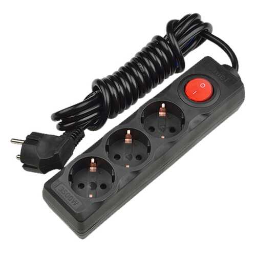 Удлинитель Uniel S-GCD3-3B, 3 розетки, 3 м, Black в Юлмарт