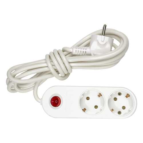 Удлинитель Uniel S-GCE2-3B, 2 розетки, 3 м, White в Юлмарт