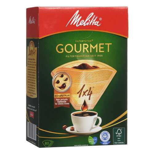 Фильтры бумажные Melitta для заваривания кофе 1х4/80 Гурмэ Милд (0100971) в Юлмарт