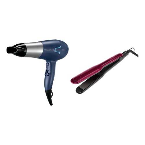 Комплект Фен Rowenta Essentials CV5610 + Выпрямитель для волос Rowenta SF4112F0 в Юлмарт
